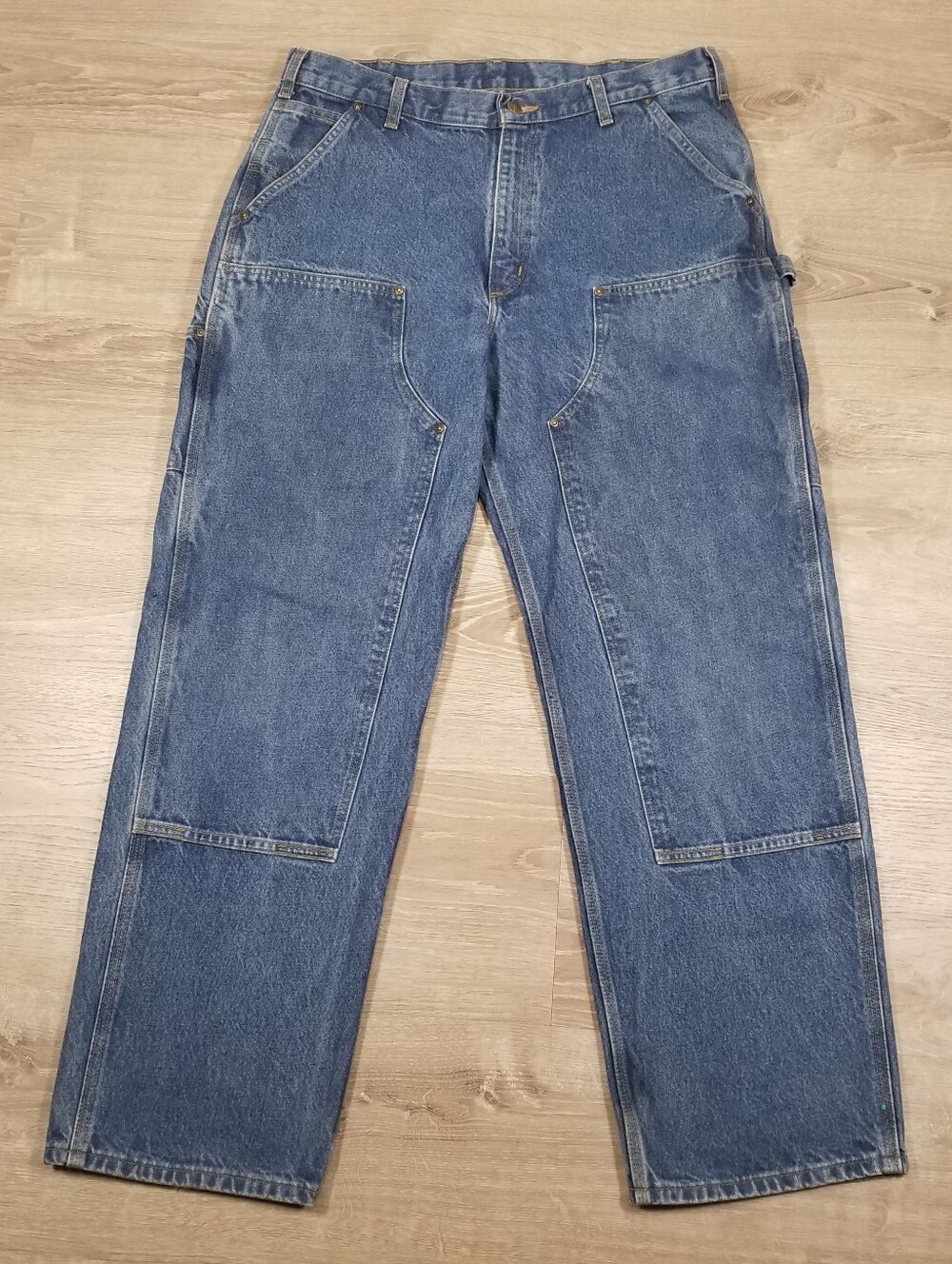 Vintage Carhartt Double Knee Dungaree B73 DST Denim Jeans Men’s Size 36x32
